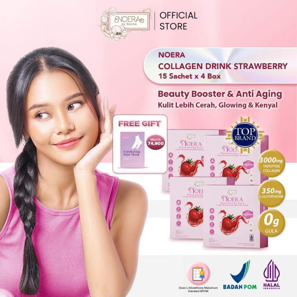 Jual Paket Noera Collagen Drink Box Paket Bulan Free Exfoliating