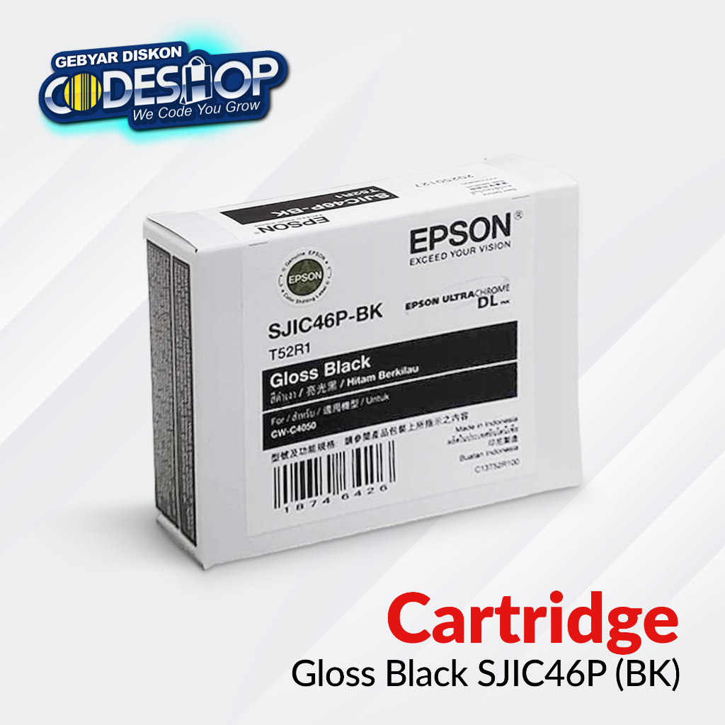 Jual Epson Gloss Black SJIC46P BK SJIC46 Ink Cartridge Tinta Printer