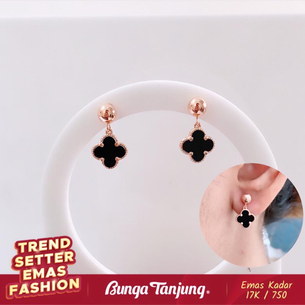 Jual Anting Tindik Clover Bola Emas K Bunga Tanjung Gold Shopee