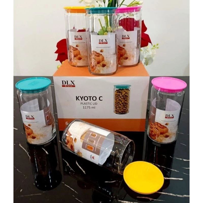 Jual Toples Kyoto C Kapasitas 1175 ML Set 1 Pcs Toples Kaca Tutup