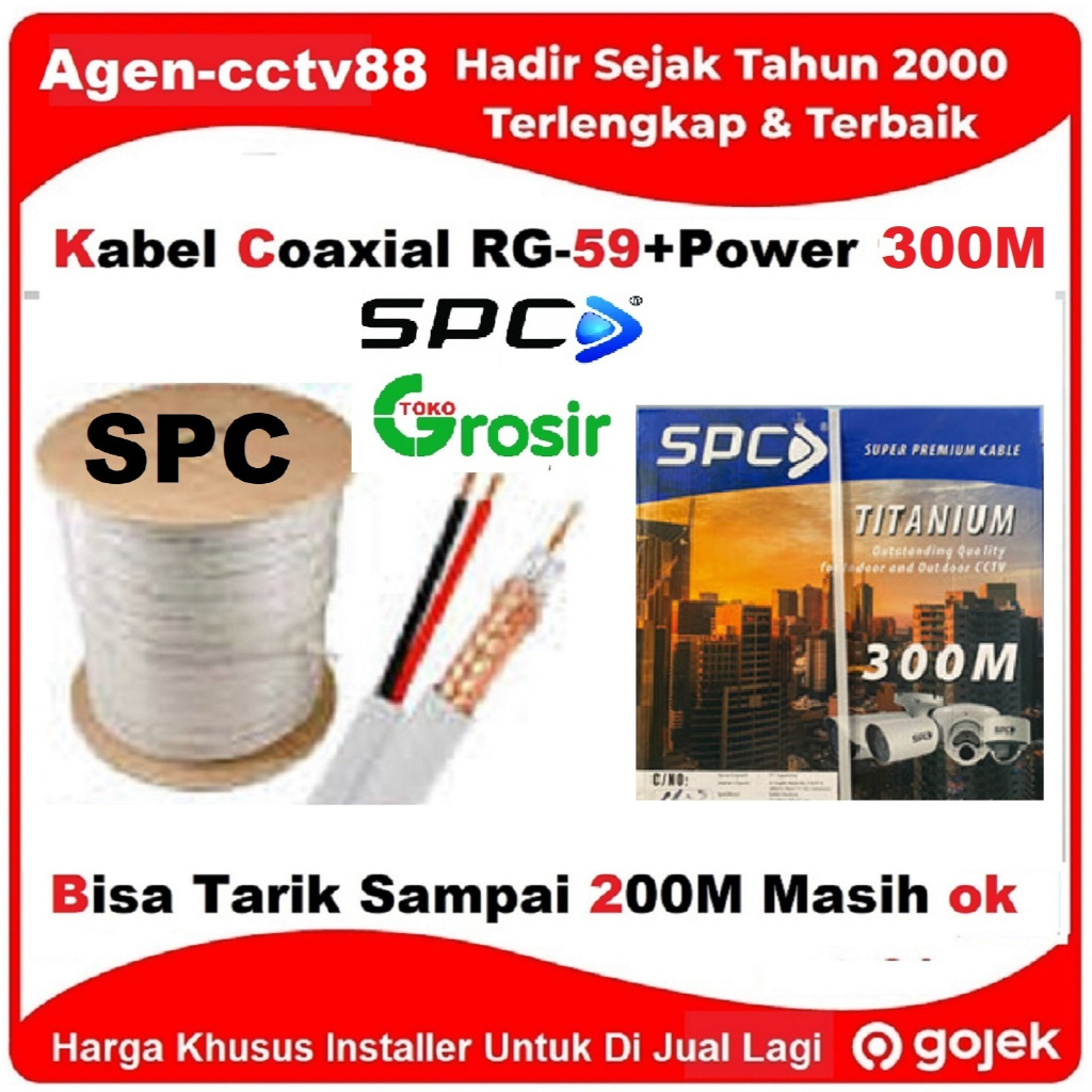 Jual Kabel CCTV Coaxial Terbaik SPC RG59 Power 300M Harga Khusus