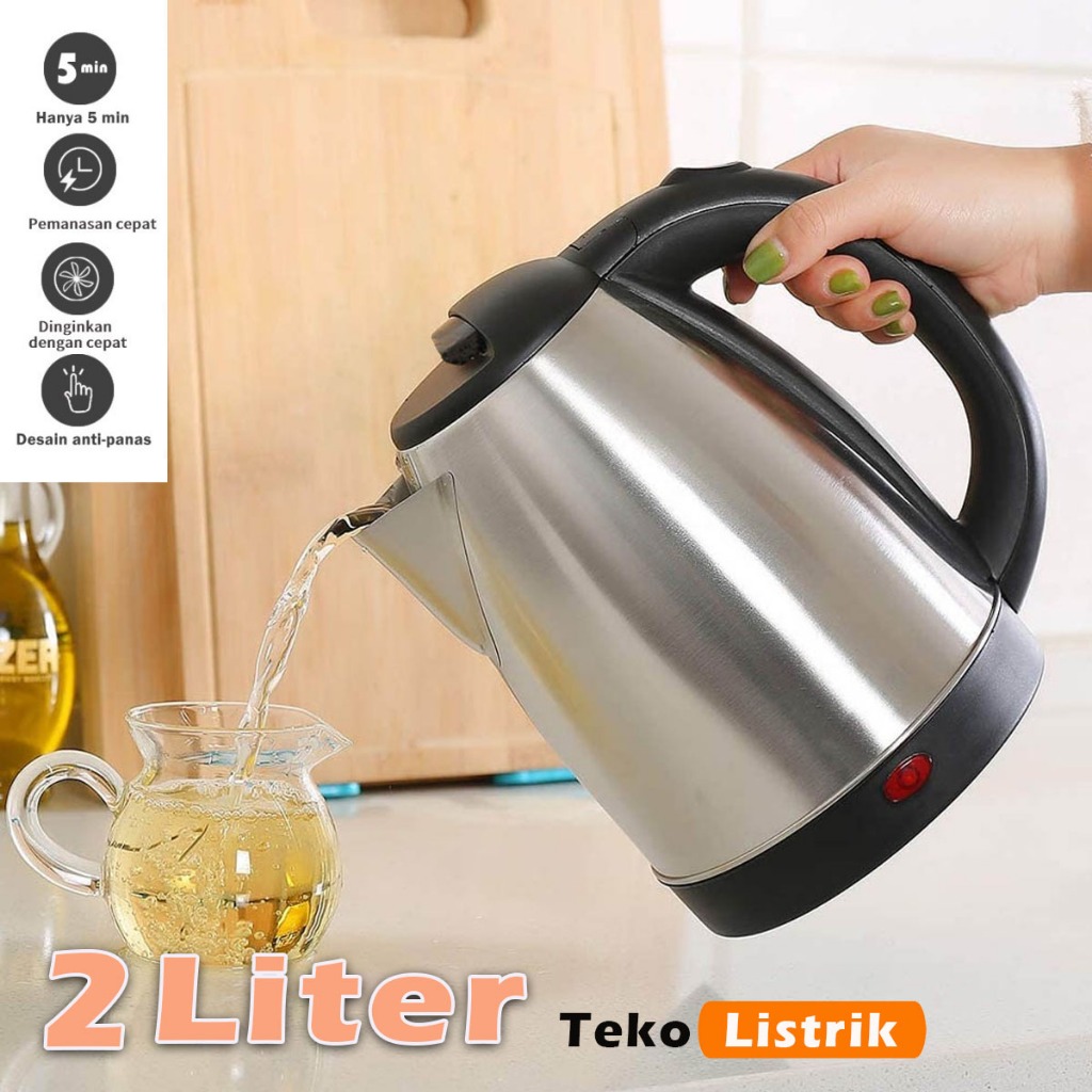 Jual Teko Listrik 2 Liter Stainless Steel Termos Pemanas Air Kettle