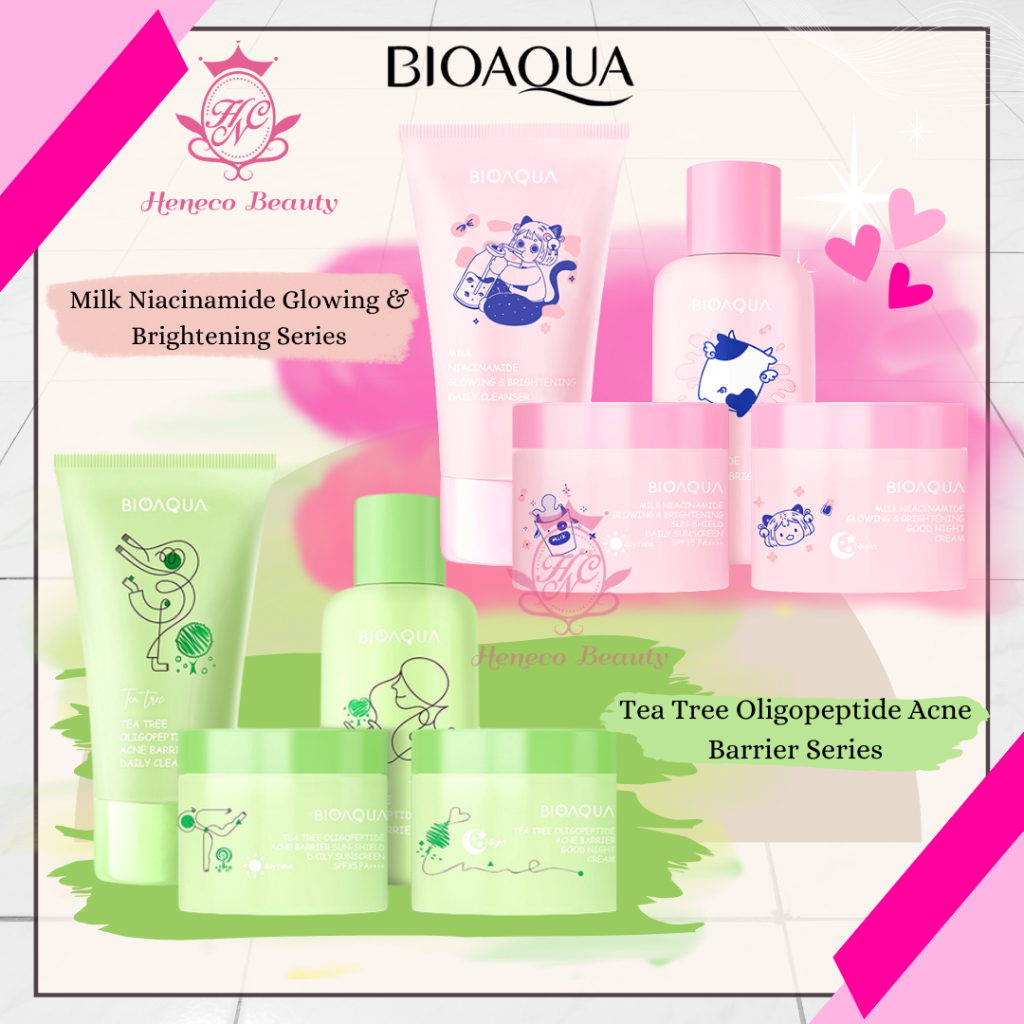 Jual BIOAQUA PAKET SKINCARE Milk Niiacinamide Glowing Brightening