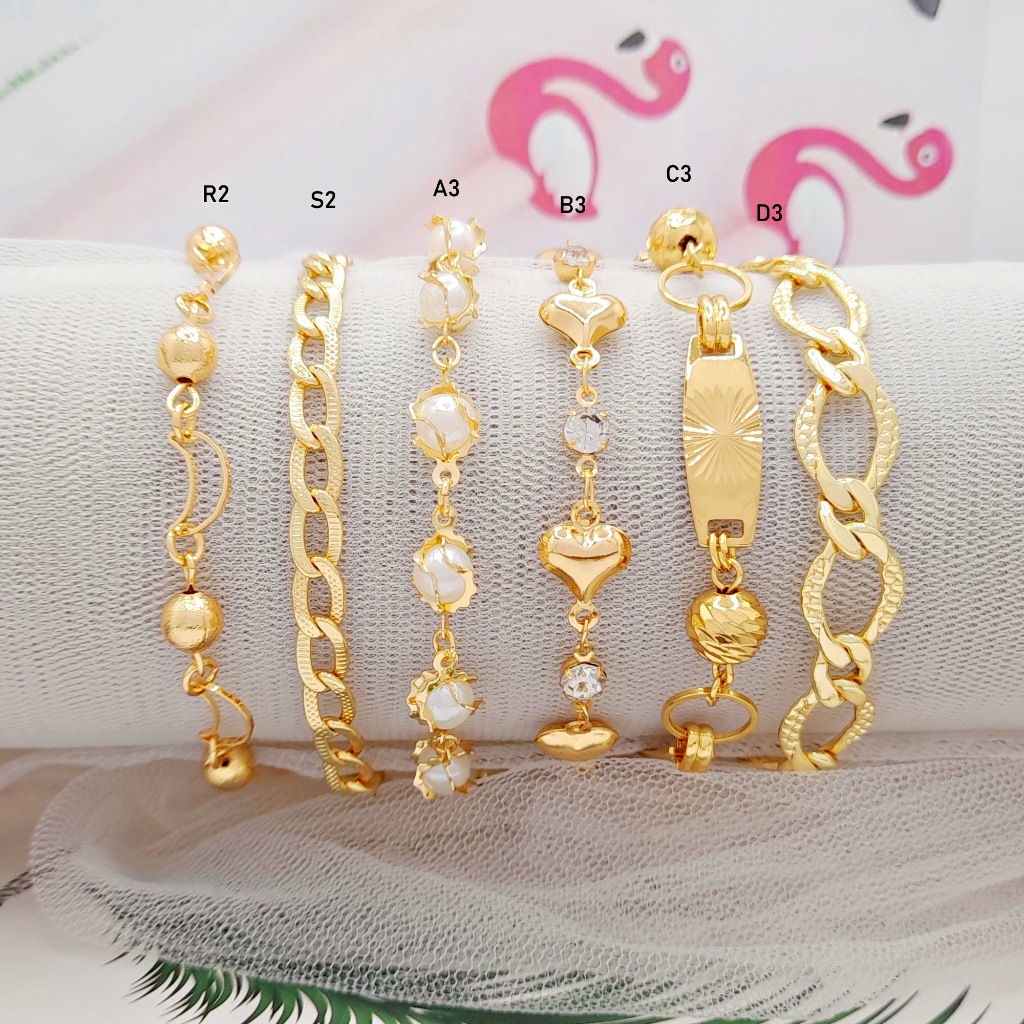 Jual Gelang Xuping Wanita Rantai Gold Bola Mata Jurai Lapis Emas