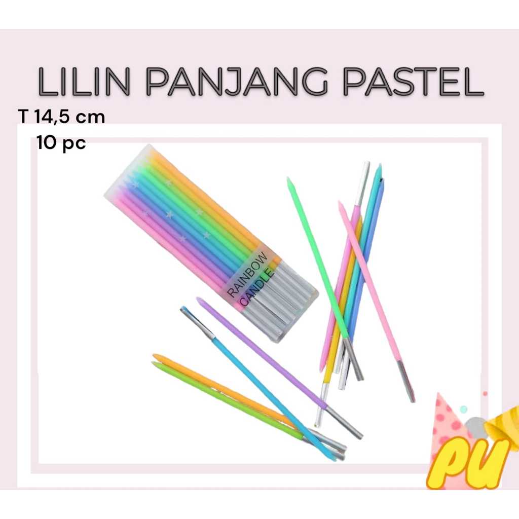 Jual Lilin Ulang Tahun Pastel Isi Lilin Panjang Pastel Macaron