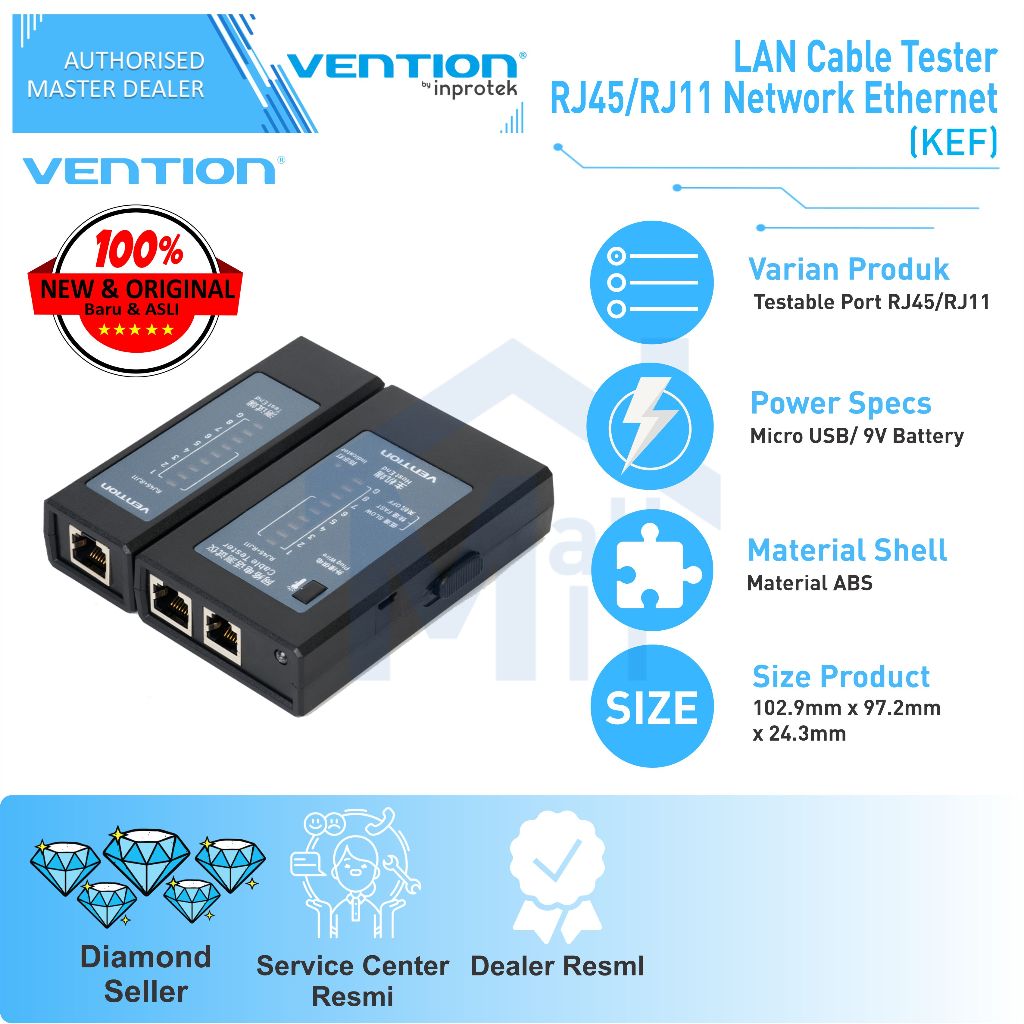 Jual Vention LAN Kabel Tester Alat Penguji RJ45 RJ11 Network Ethernet