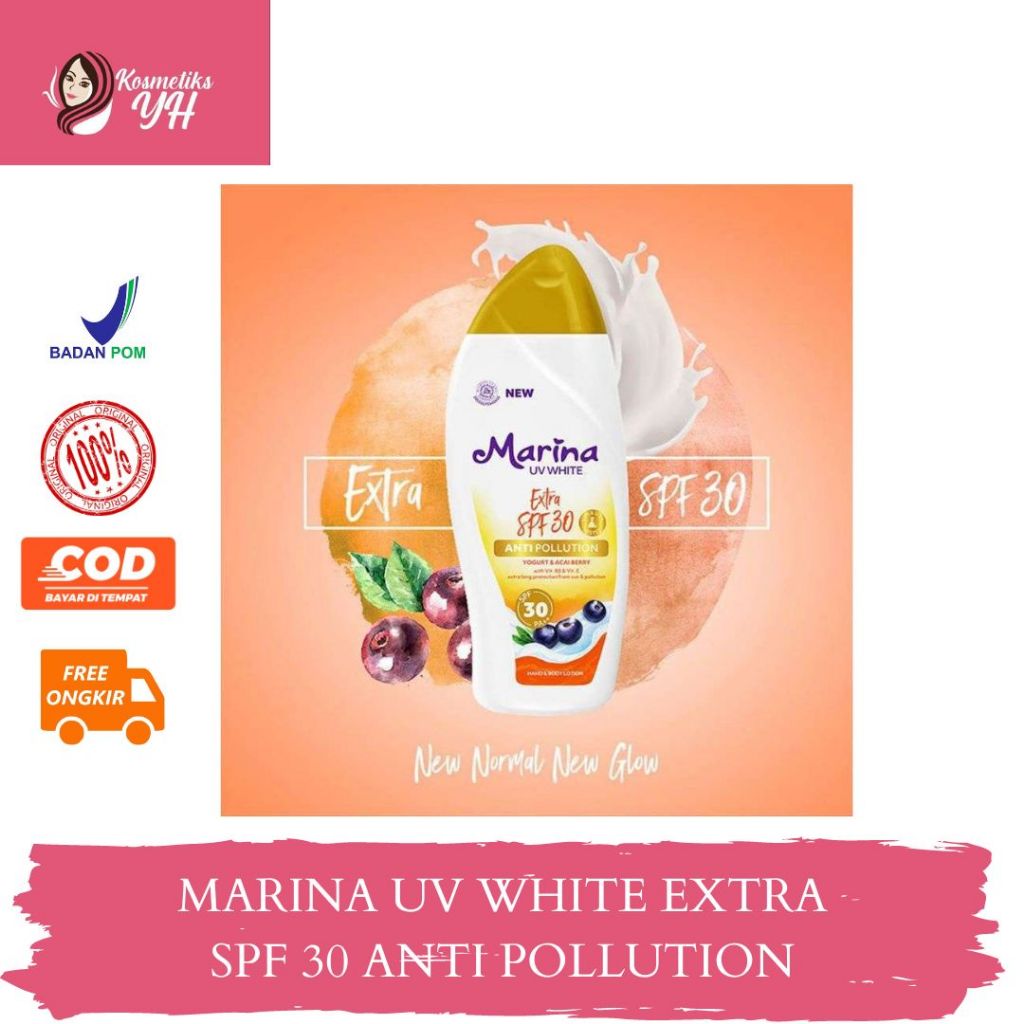 Jual MARINA UV WHITE EXTRA SPF 30 ANTI POLLUTION ATAU MARINA SUNBLOCK