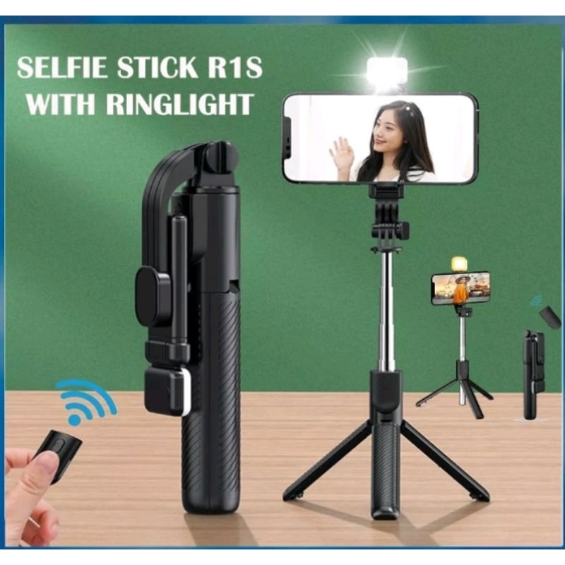 Jual Tongsis In Tripod Plus Lampu R S Bluetooth Remote Shutter Mini