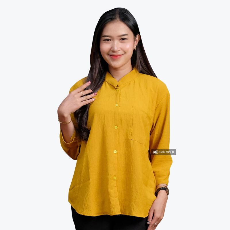 Jual Kemeja Wanita Polos Crinkle Airflow Daily Top Atasan Wanita