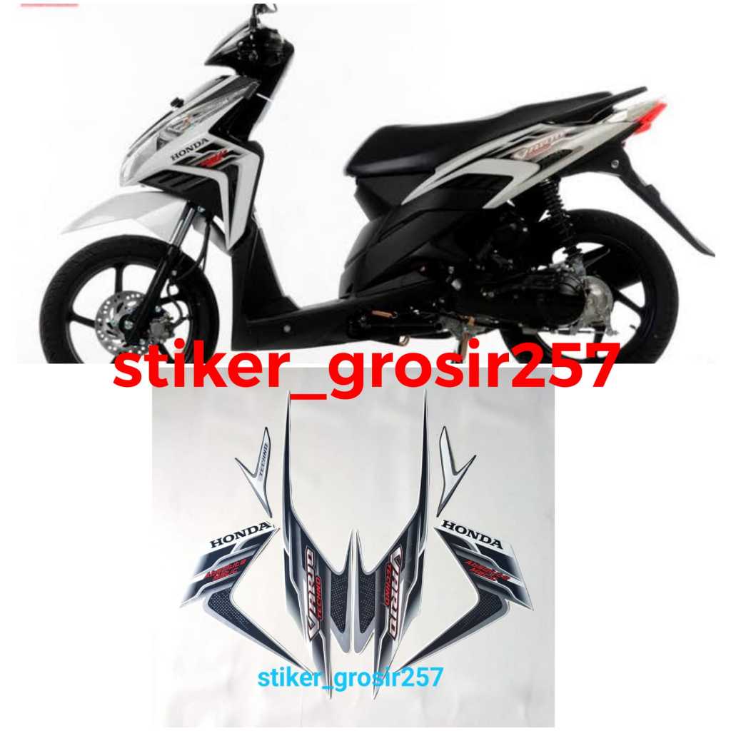 Jual Stiker Striping Lis Body Motor Honda Vario Techno Putih