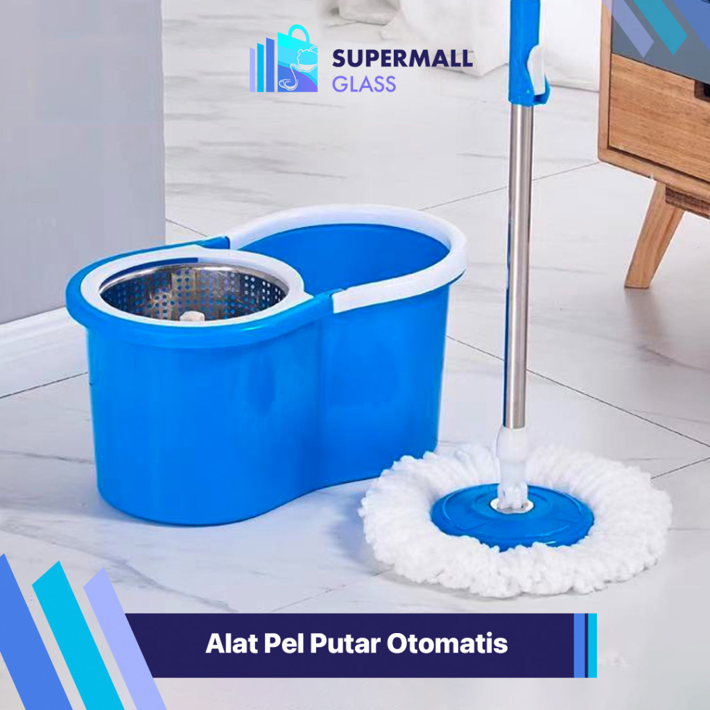 Jual Supermall Glass Cod Alat Pel Lantai Spin Mop Super Praktis