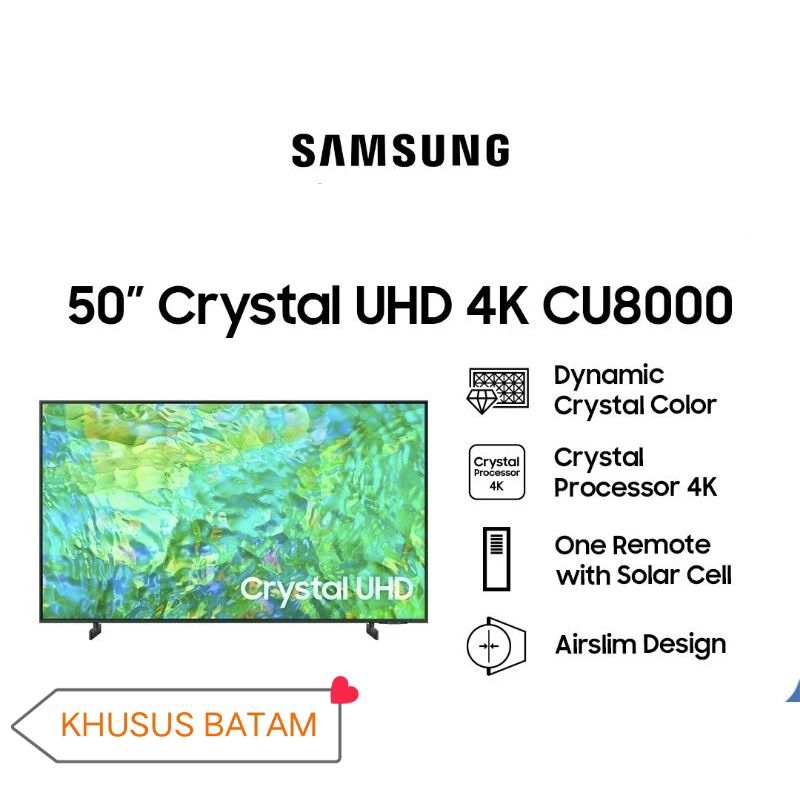 Jual SMART TV SAMSUNG CRYSTAL 4K UHD 50 INCH UA50CU8000KXXD NEW GARANSI