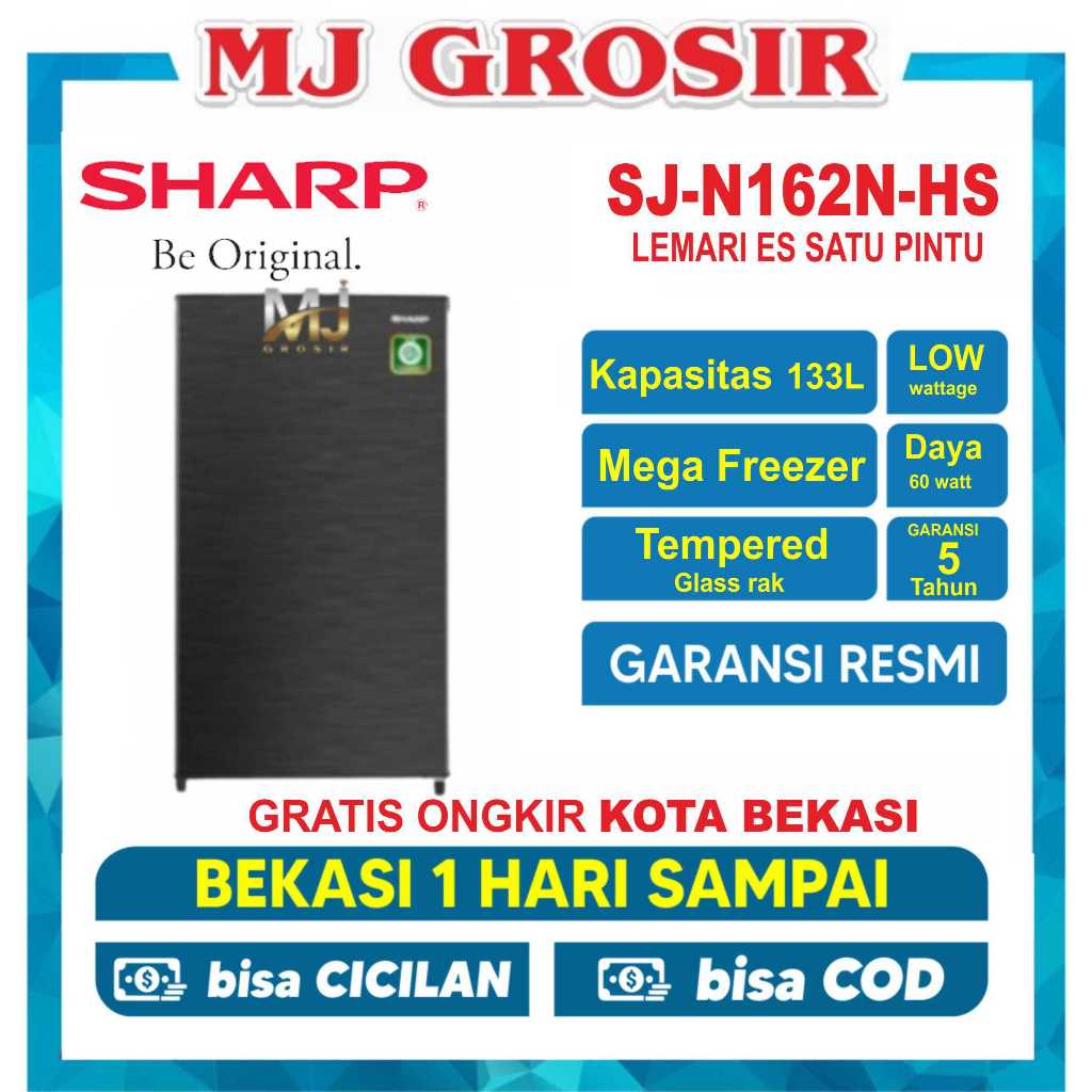 Jual KULKAS SHARP SJ N 162 NHS LEMARI ES 1 PINTU SJ N162N HS Shopee