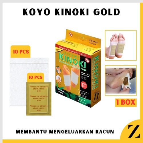 Jual Kinoki Gold Koyo Kaki Penyerap Racun Tubuh Detox Toksin Isi 10 Pcs