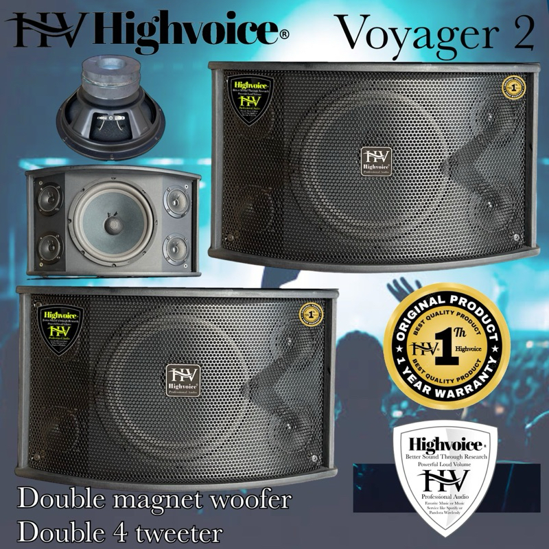 Jual Speaker Karaoke Hv Highvoice Voyager Double Magnet Tweeter