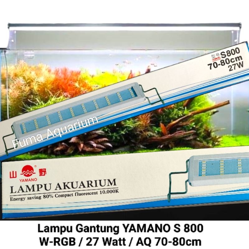 Jual Lampu Led Aquarium Aquascape 70 80cm YAMANO S 800 Led 6 Baris 27