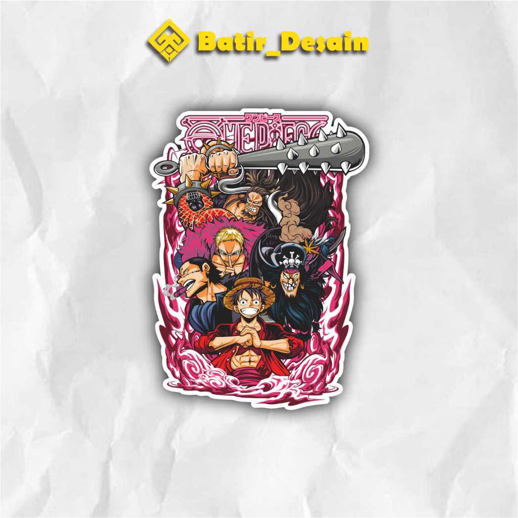 Jual Sticker Anime Vinyl One Piece Luffy Crocodile Kaido Doflaminggo