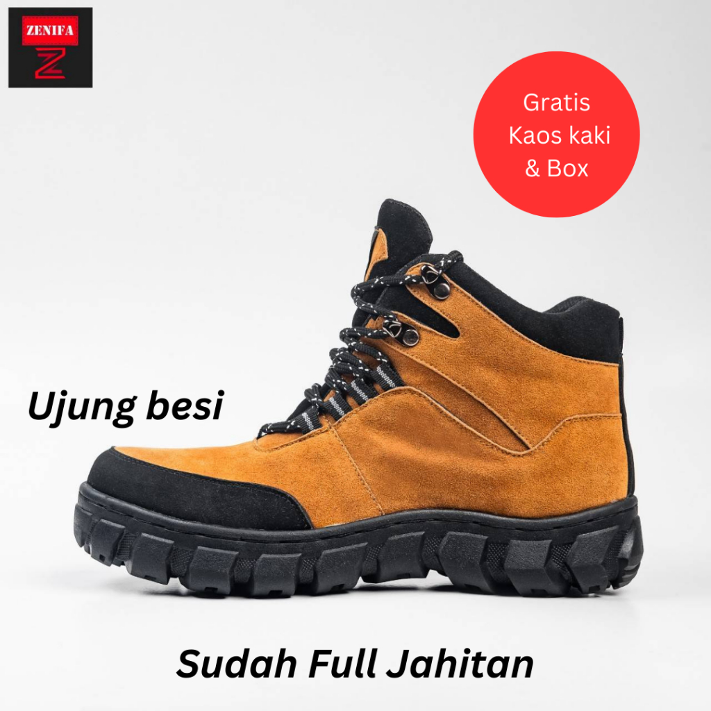 Jual Sepatu Safety Boots Pria Wanita Zenifa Original Ujung Besi Proyek