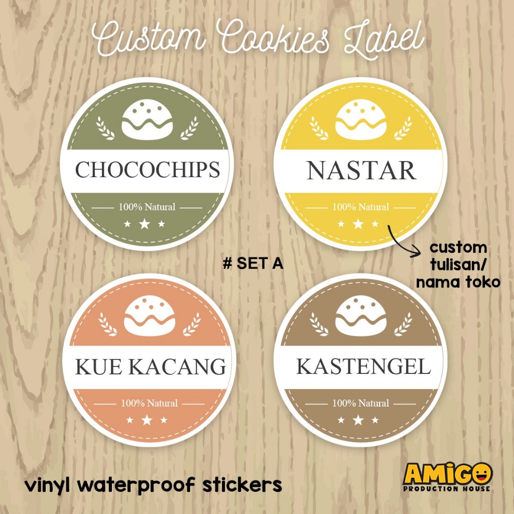 Jual Sticker Cookies Packaging Bulat Toples Parcel Stiker Label Makanan