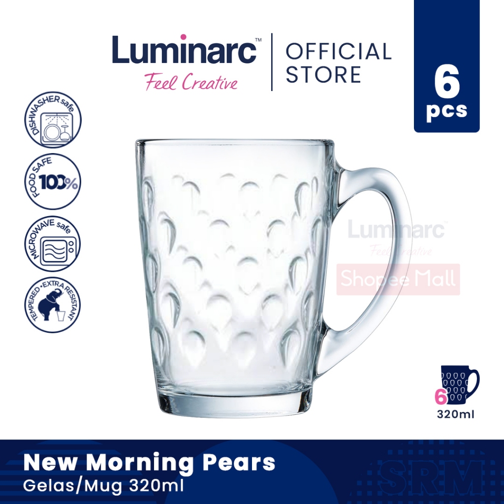 Jual LUMINARC Gelas Mug New Morning Pears 320ml 6pcs Shopee Indonesia