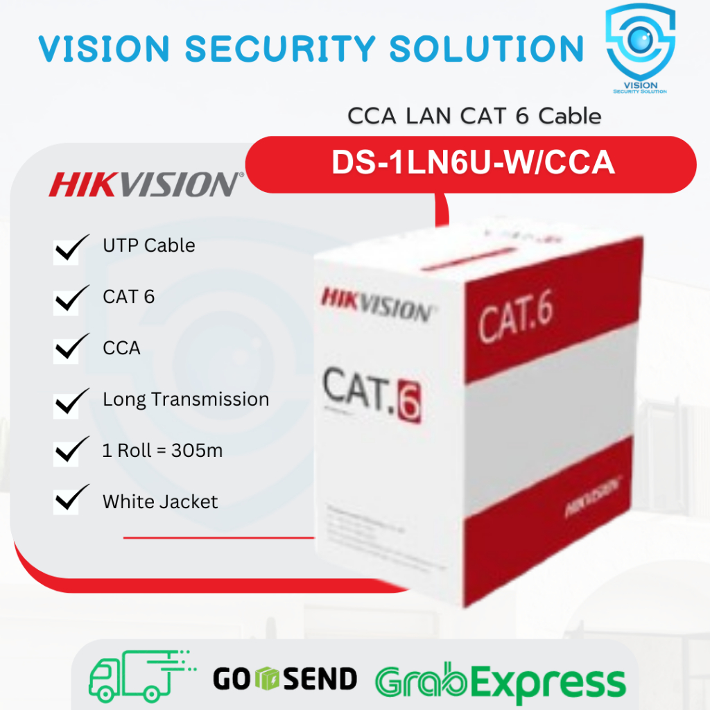 Jual Kabel Lan Utp Ip Cat Hikvision Ds Ln U W Cca Cca M White