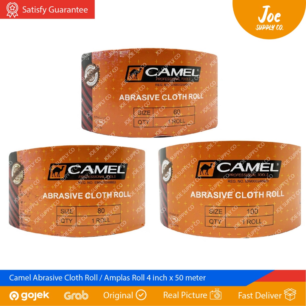 Jual Amplas Roll Kain 50 Meter CAMEL Grit 100 120 Shopee Indonesia