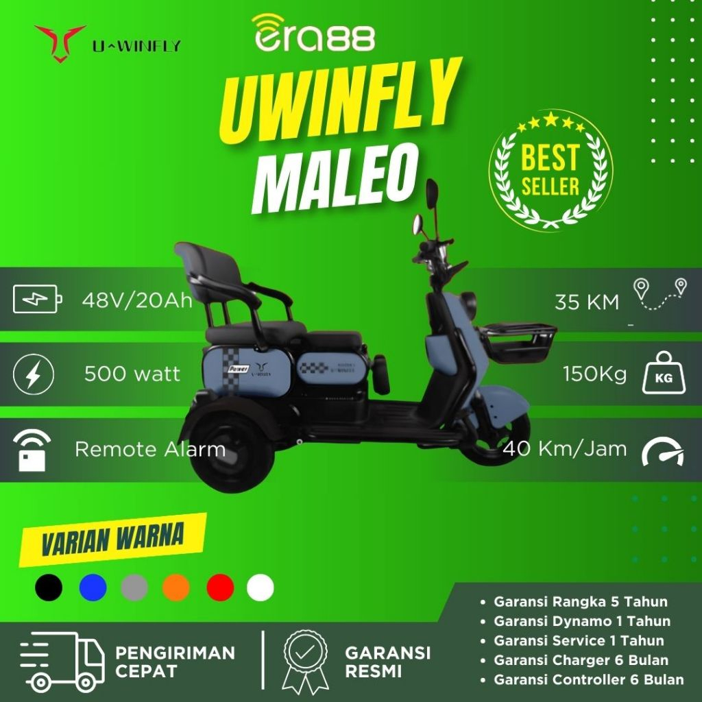 Jual Sepeda Listrik Roda Uwinfly Maleo V Ah Shopee Indonesia