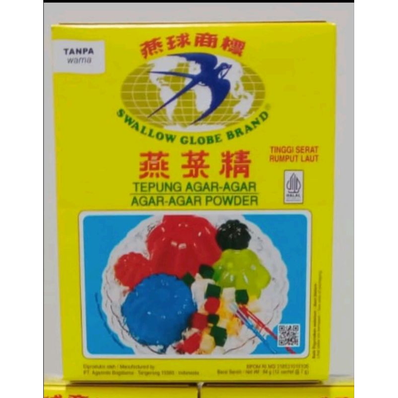 Jual Agar Agar Swallow Box Sachet Plain Warna Putih Bening