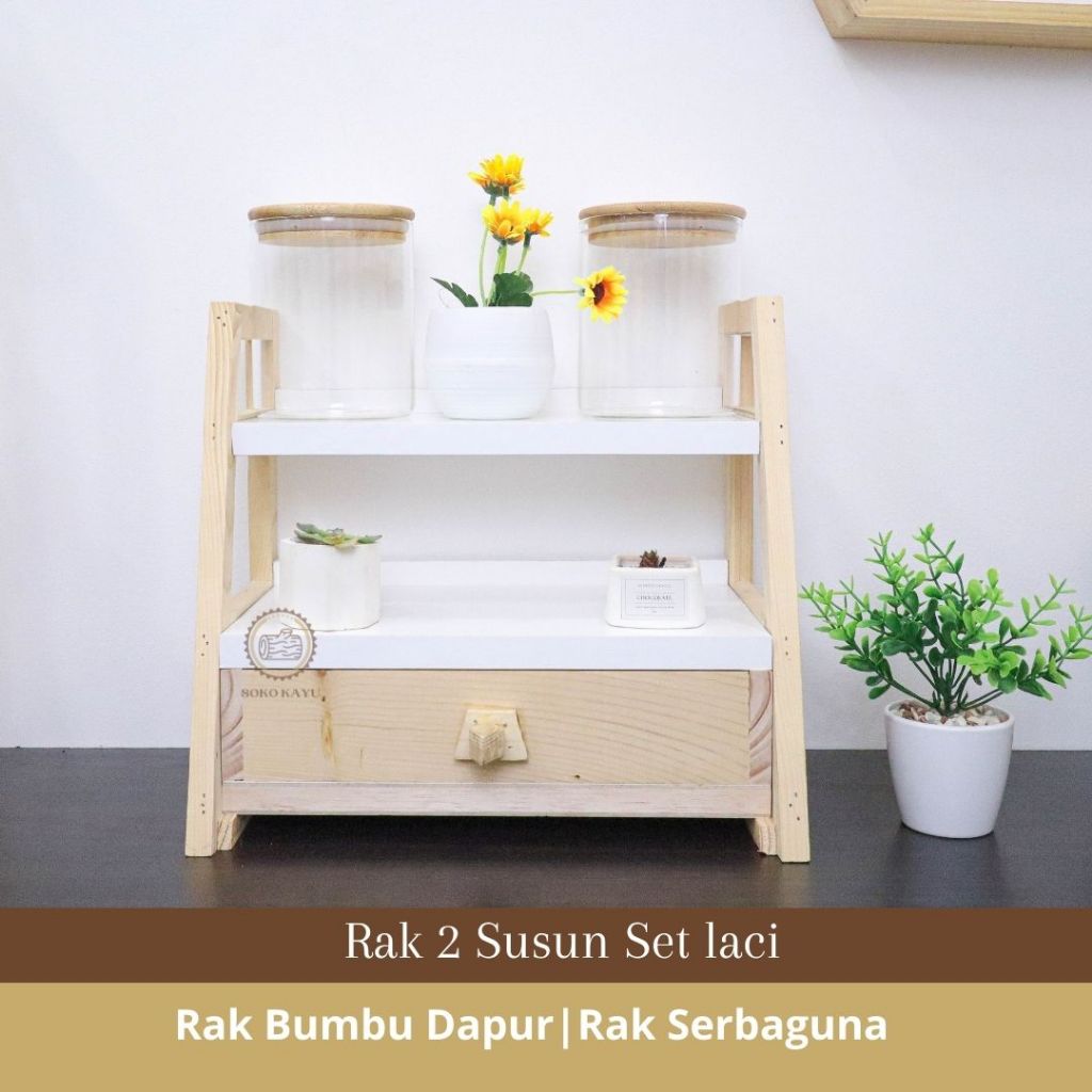 Jual Rak Bumbu Set Laci Tempat Wadah Penyimpanan Bumbu Dapur 3 Tiga 2