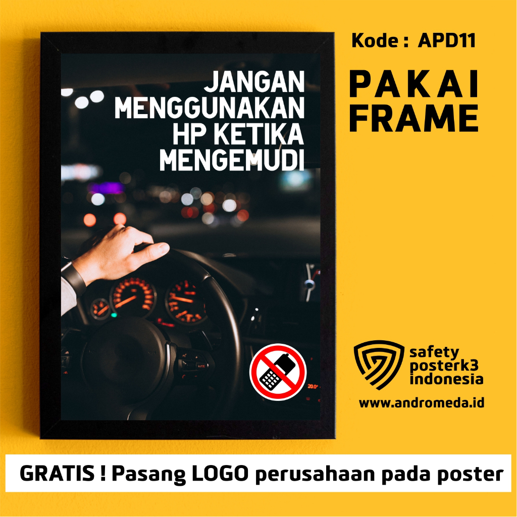 Jual Safety Poster K Jangan Menggunakan Hp Ketika Berkendara Frame