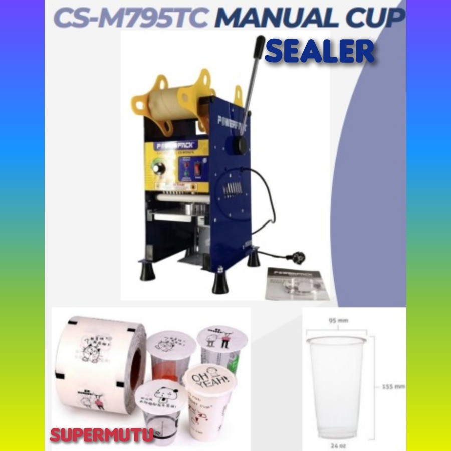 Jual Mesin Penyegel Gelas Plastik Cup Sealer CS M795TC Manual Non