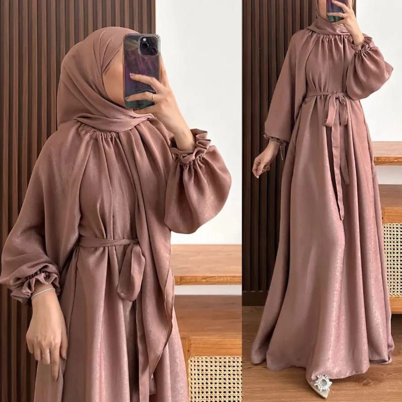 Jual Sandrina Set Dress Tanpa Hijab Bahan Crincle Airflow Shopee