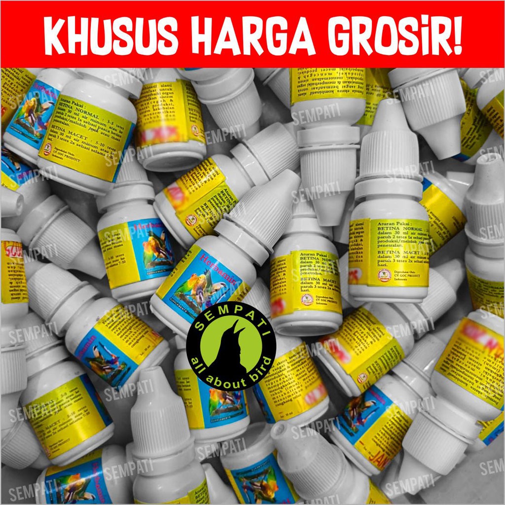 Jual Grosir Herbamin Goc Liquid Vitamin Ternak Breeding Burung Lovebird