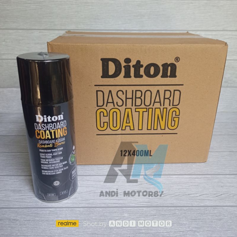 Jual Cat Semprot DITON DASHBOARD COATING BLACK Hitam Kemasan 400 Cc