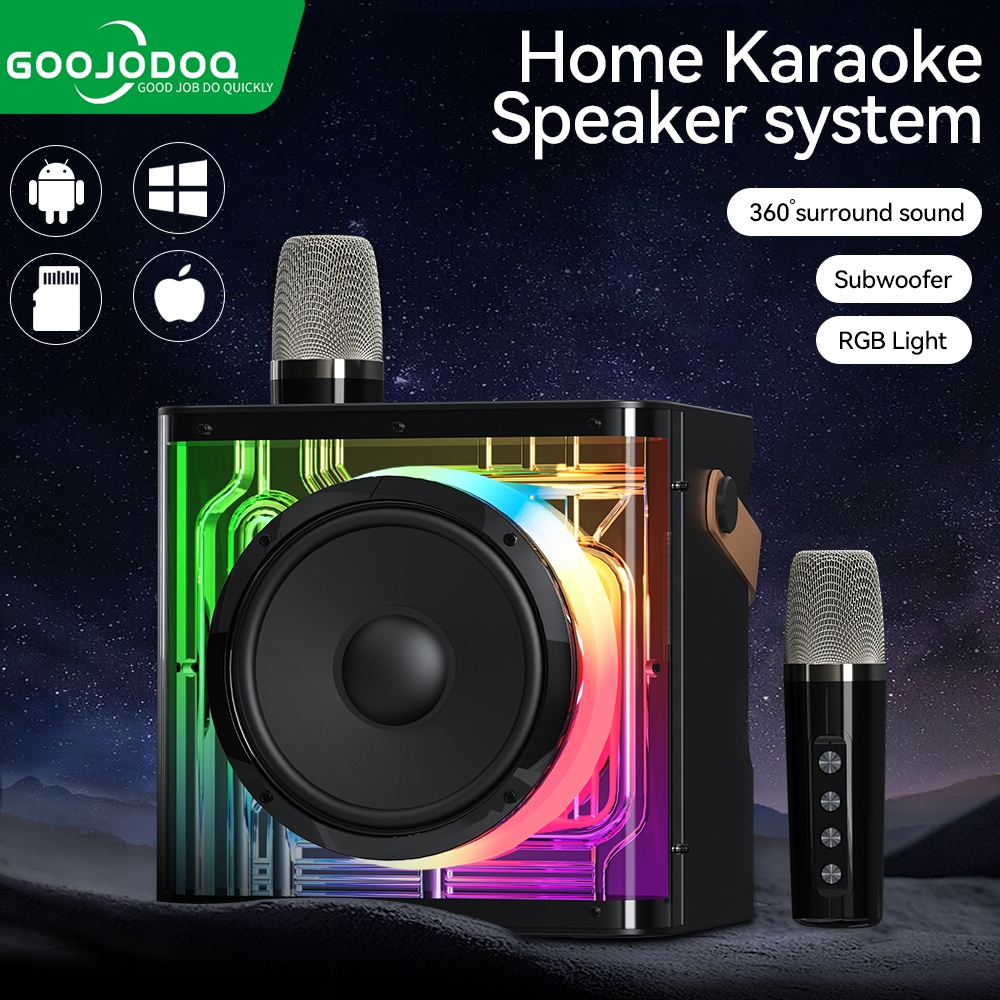 Jual GOOJODOQ RGB Speaker Bluetooth Karaoke Set Lengkap Speaker