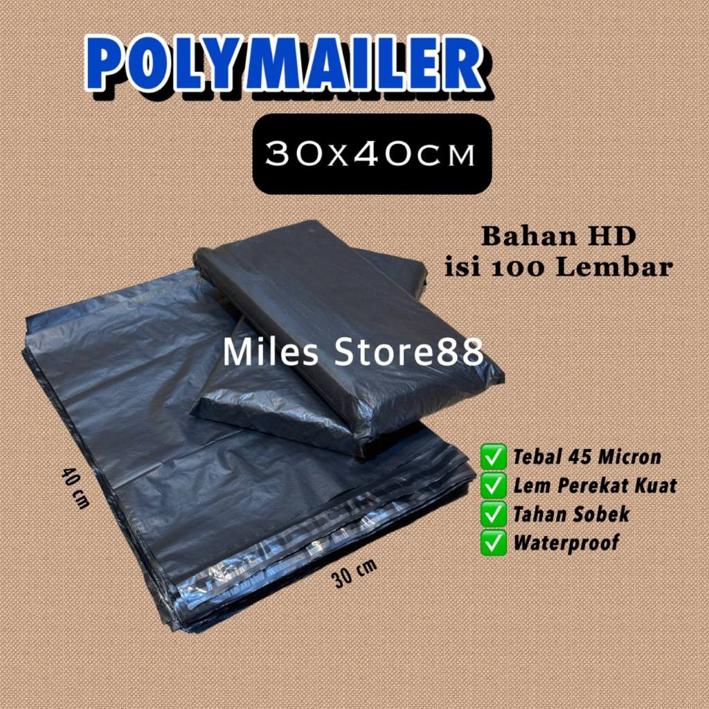 Jual Plastik Packing Polymailer X Hitam Hd Isi Pcs Lem Perekat