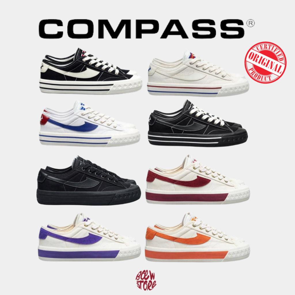 Jual Compass Retrograde Low Black White Cream White White Blue