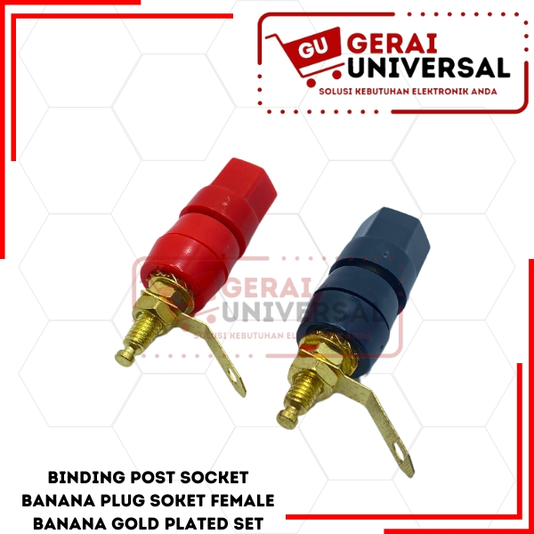 Jual Binding Post Socket Banana Plug Soket Female Banana Gold Plated