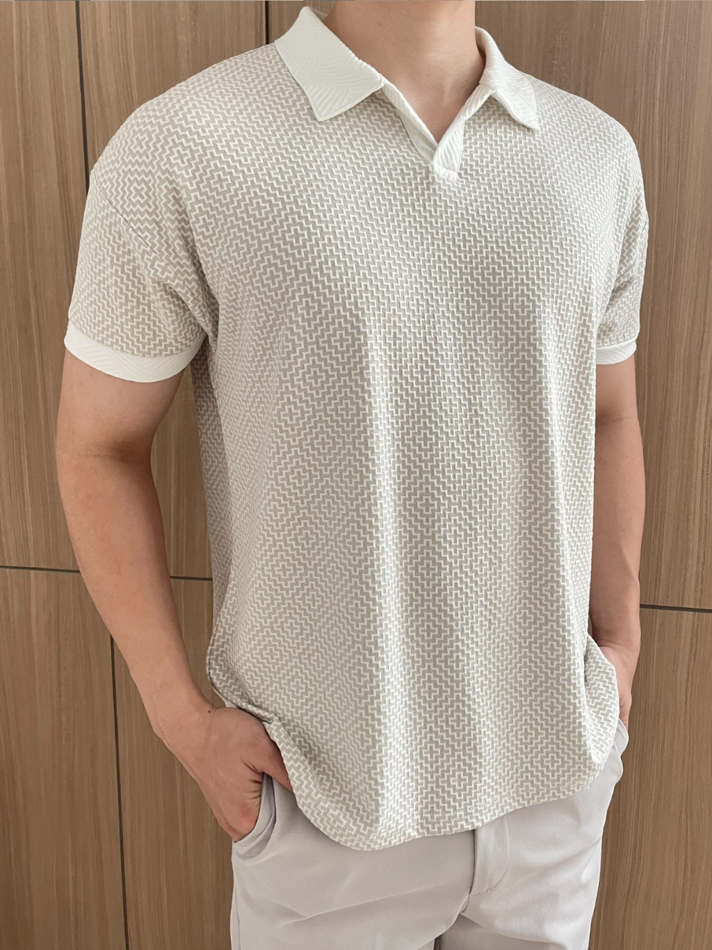 Jual Kadaka Mt Pattern Knit Polo Men Kaos Kerah Pria Motif