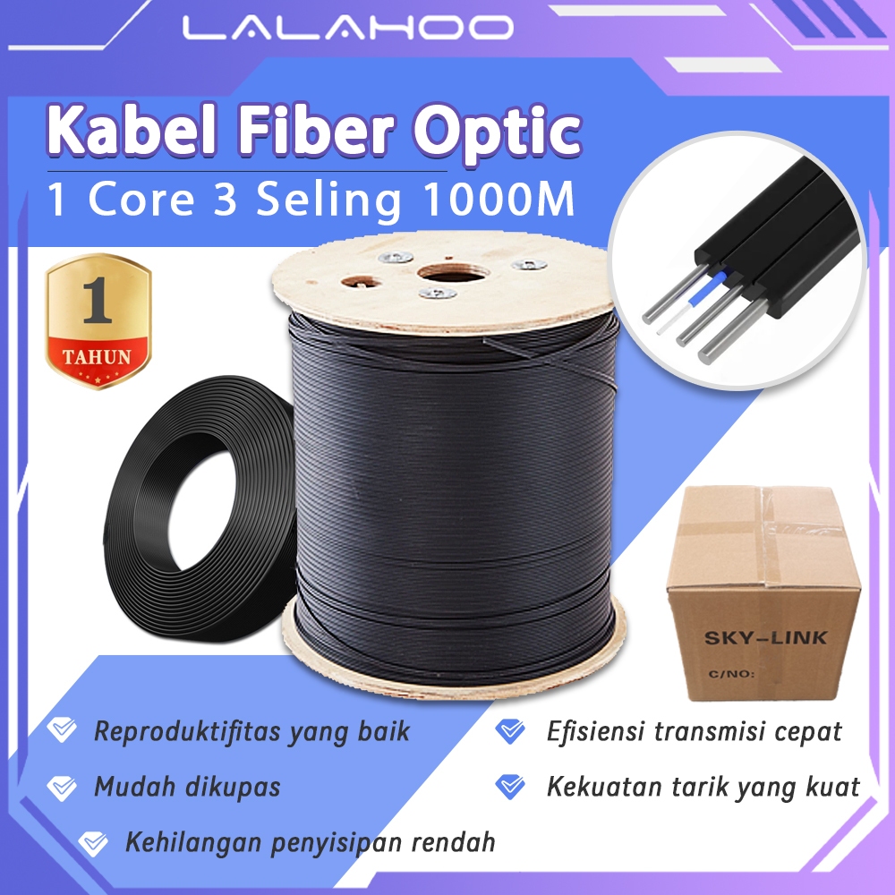 Jual Kabel Fiber Optic Dropcore 1000M 1 Core 3 Seling FTTH Drop Wire DW