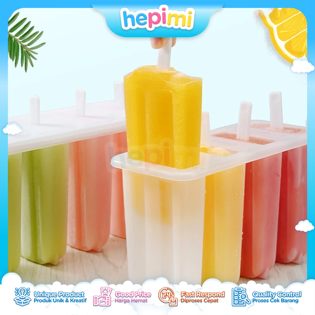 Jual CETAKAN ES KRIM LOLI Frozen Transparan 4 Sekat Plastic Frozen