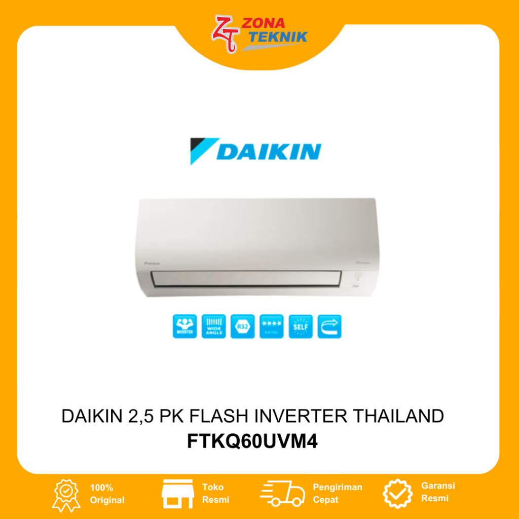 Jual Ac Daikin Ftkq Uvm Pk Flash Inverter Thailand Shopee Indonesia