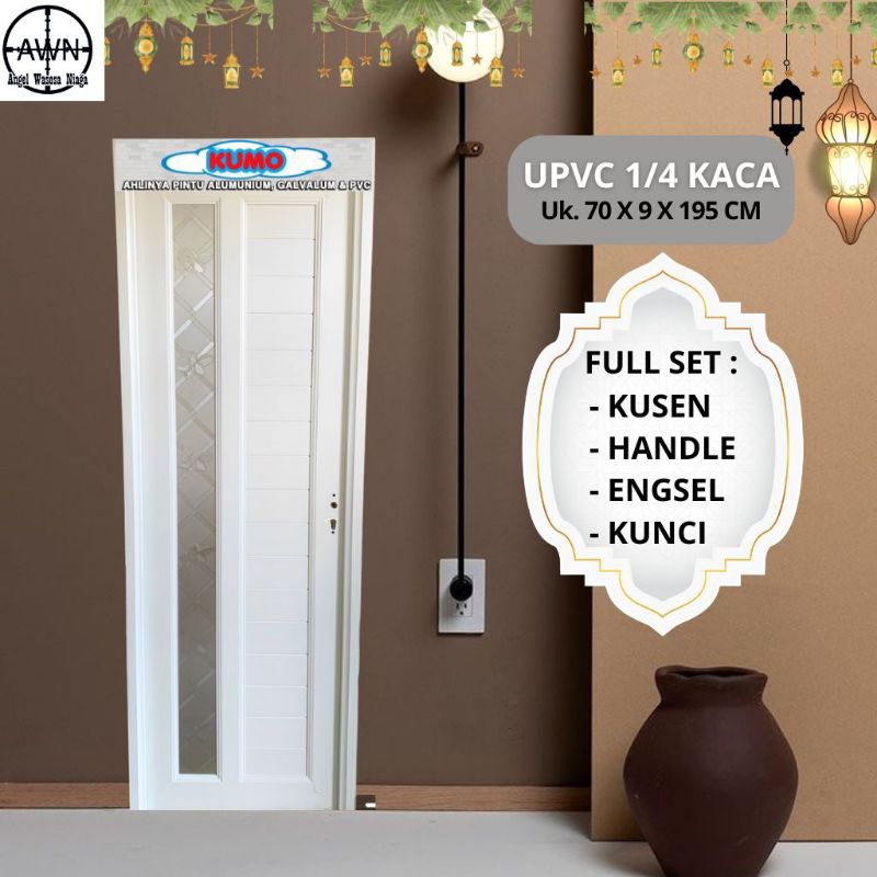 Jual KUMO PINTU KAMAR MANDI UPVC 1 4 KACA FULL PINTU KAMAR MANDI