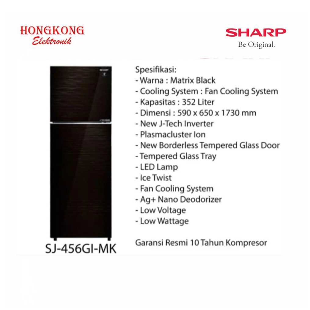 Jual Kulkas Sharp Inverter 2 Pintu SJ 456GI MK SJ 456 GIMK Shopee