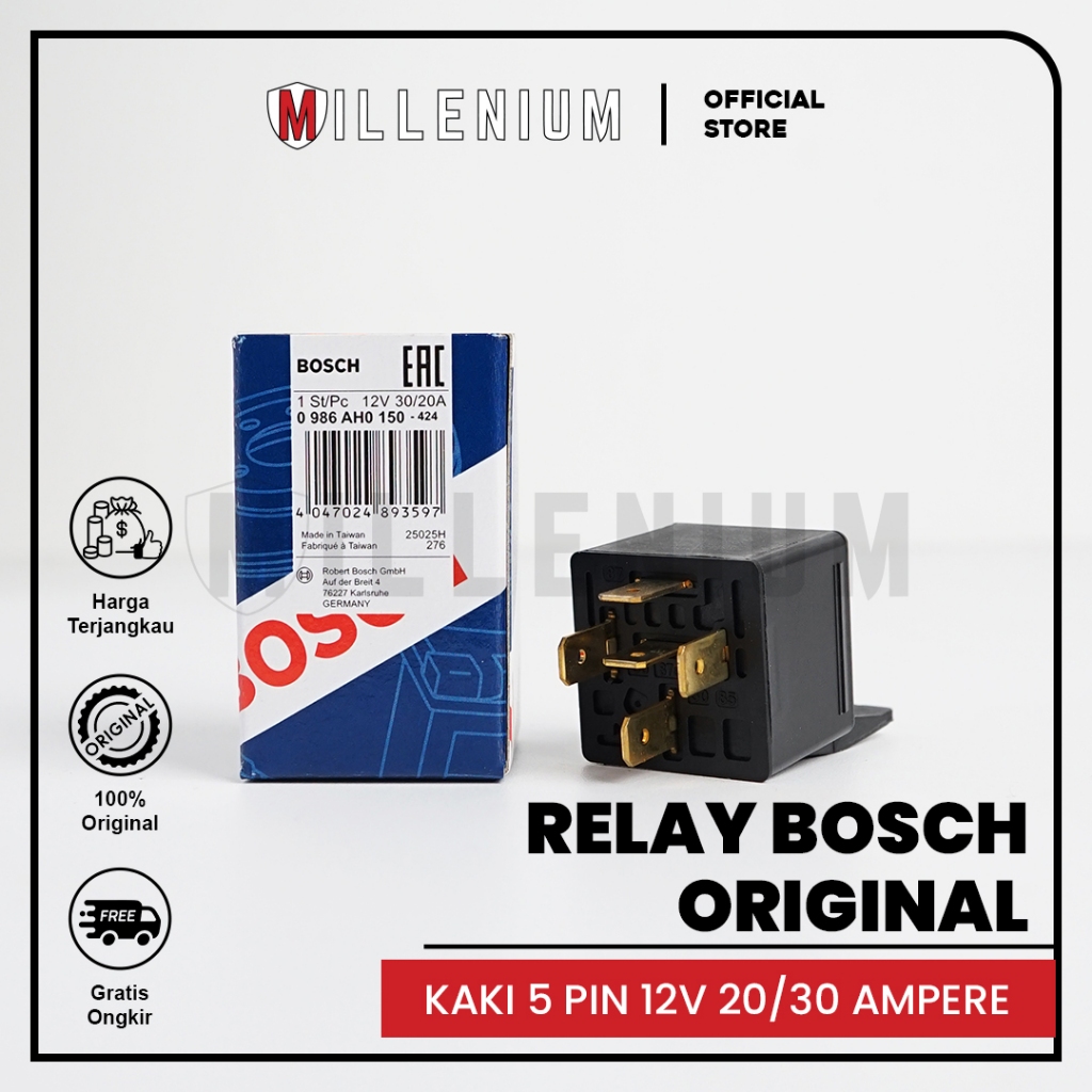 Jual Relay BOSCH Kaki 5 Pin 12V 30A 87a Untuk Klakson Lampu Mobil Dan