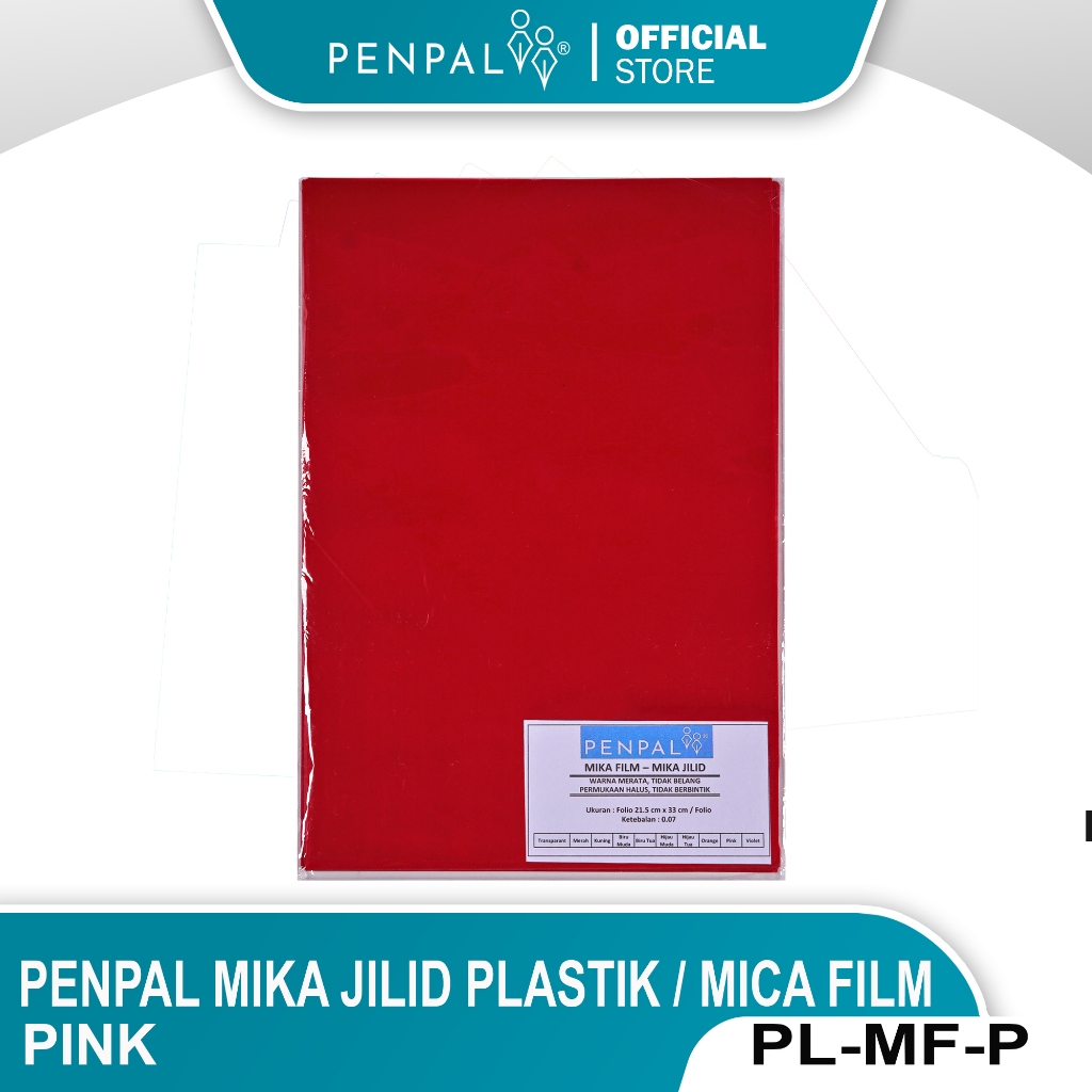 Jual Penpal Mika Jilid Plastik Mica Film Warna PL MF 100 Sheets