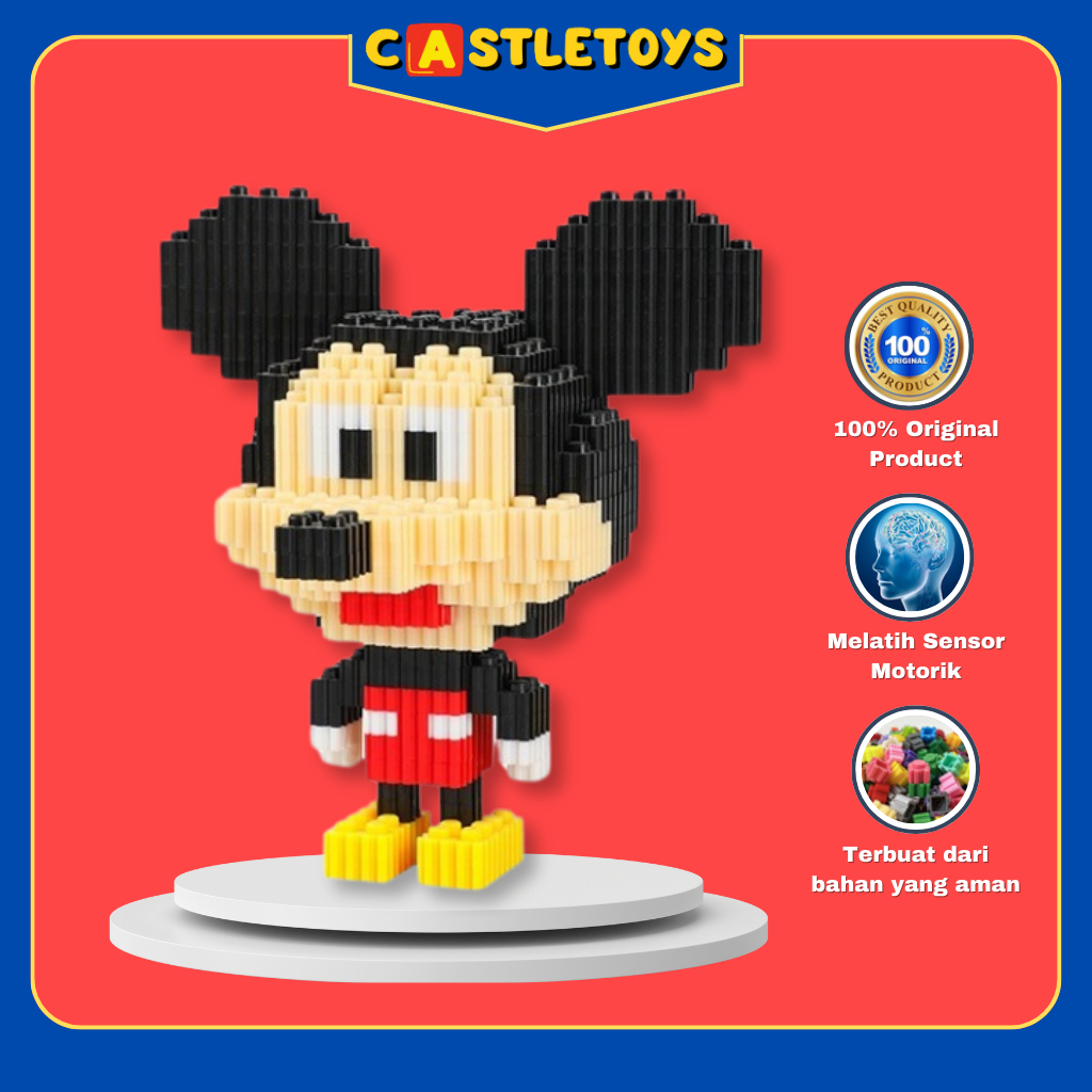 Jual Mainan Nano Blocks Mickey Minnie 3D Model Mainan Blok Susun