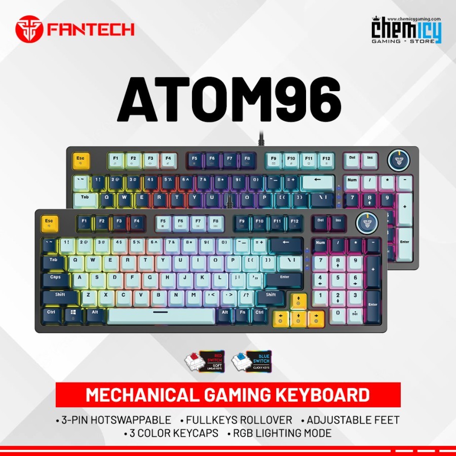 Jual Fantech ATOM96 MK890 V2 Mizu Series RGB Mechanical Gaming Keyboard