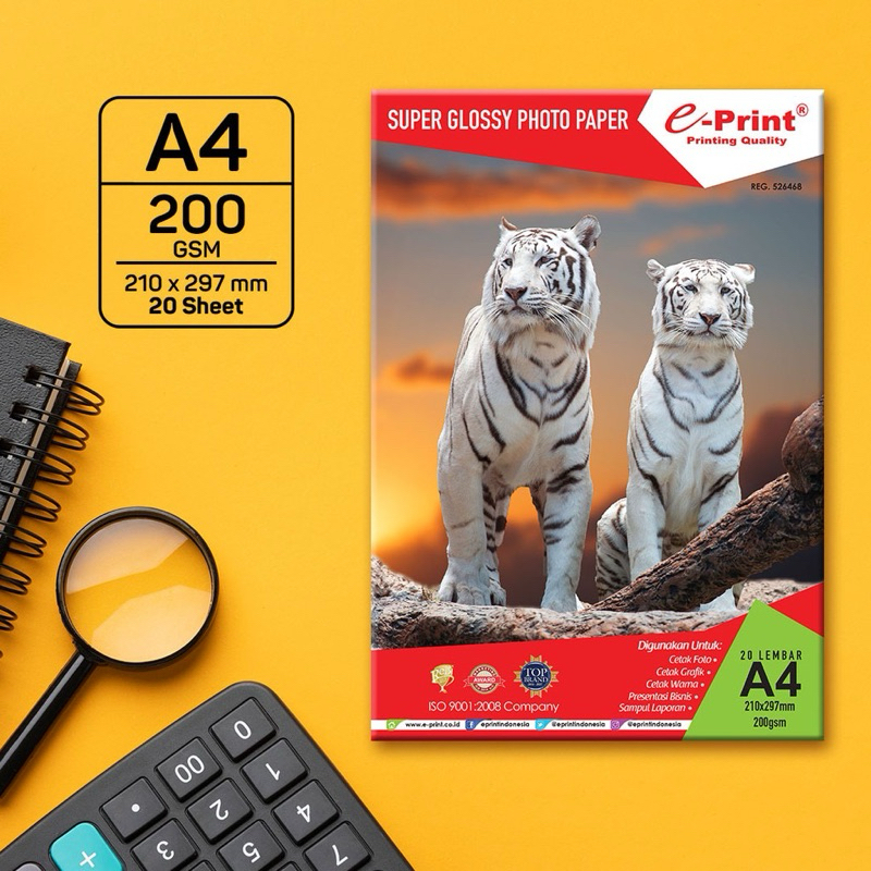 Jual E PRINT PHOTO PAPER GLOSSY A4 180GSM 200GSM 230GSM ALUMINIUM PACK