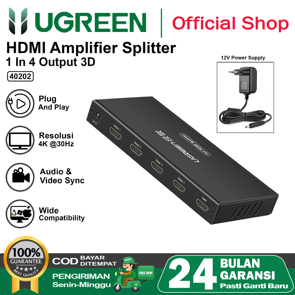 Jual Ugreen Hdmi Amplifier Splitter In Out Full Hd D K